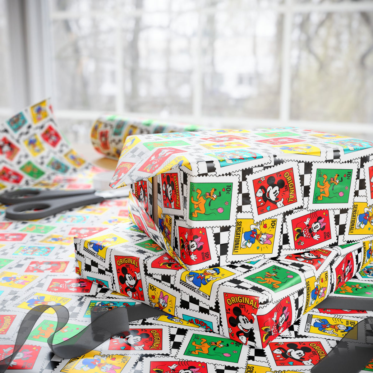 Mickey Stamps Wrapping Paper Roll