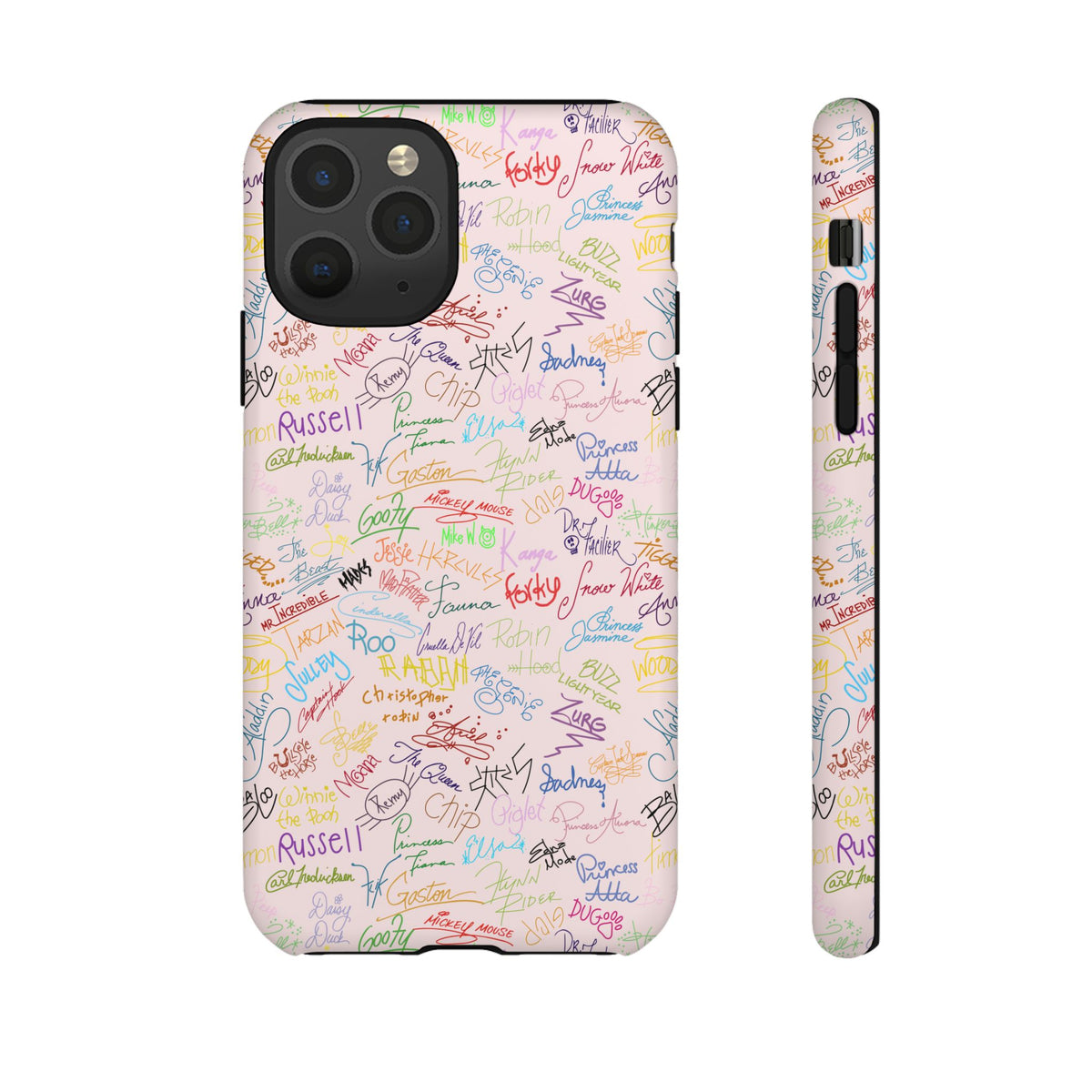 Character Autographs on Pink Resort Ready Cell Phone Tech Case