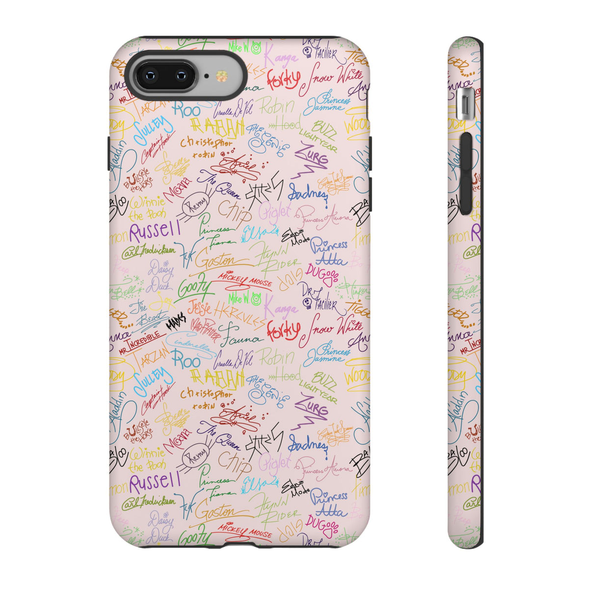 Character Autographs on Pink Resort Ready Cell Phone Tech Case