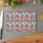 Colorblock Mickey Glass Cutting Board