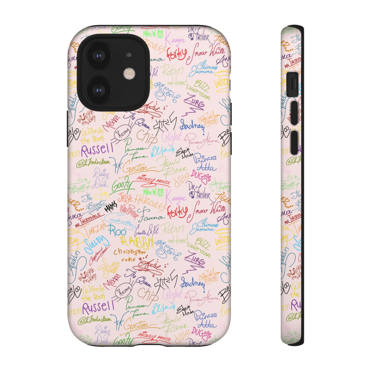 Character Autographs on Pink Resort Ready Cell Phone Tech Case