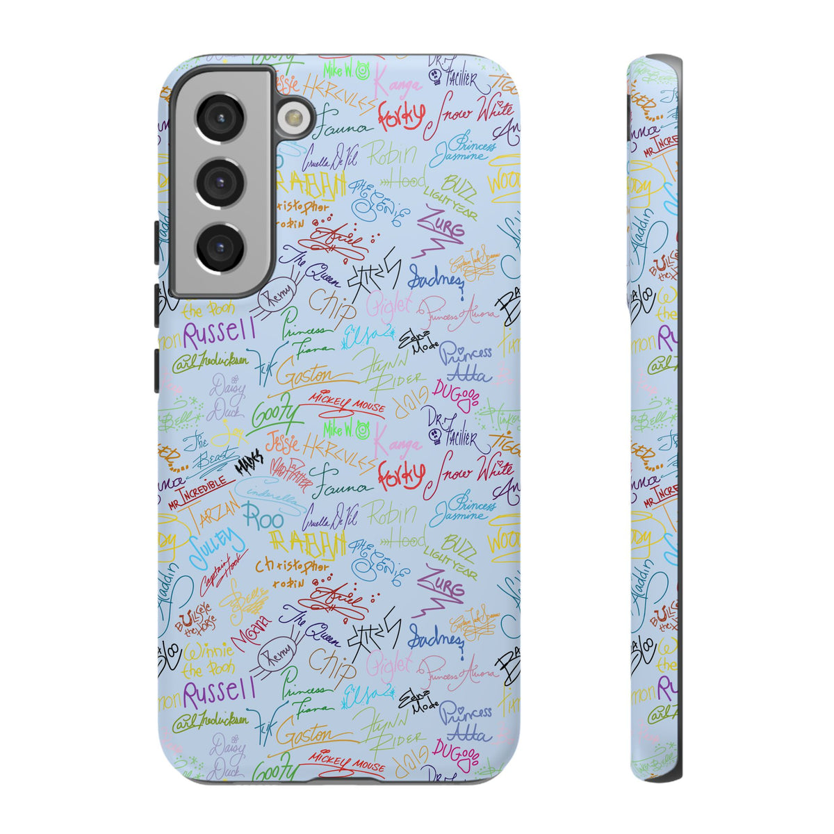 Character Autographs on Blue Resort Ready Cell Phone Tech Case