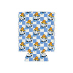 Blue Checkerboard Donald Can Cooler Drink Koozie