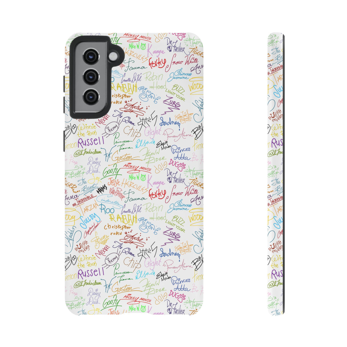 Character Autographs on White Resort Ready Cell Phone Tech Case