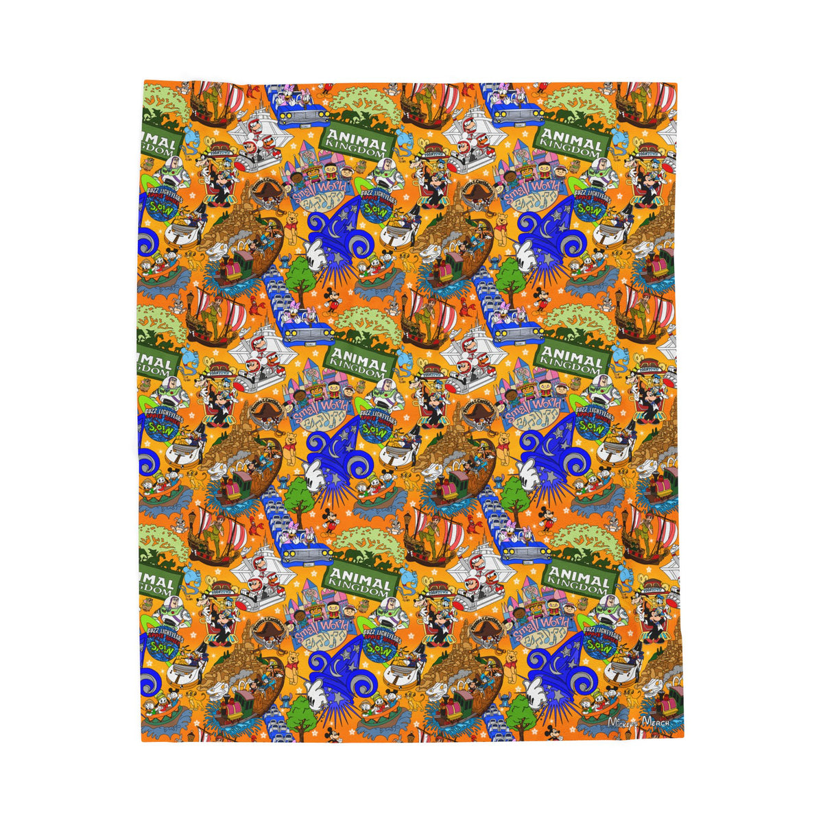 Four Parks Ride Collage Velveteen Plush Blanket