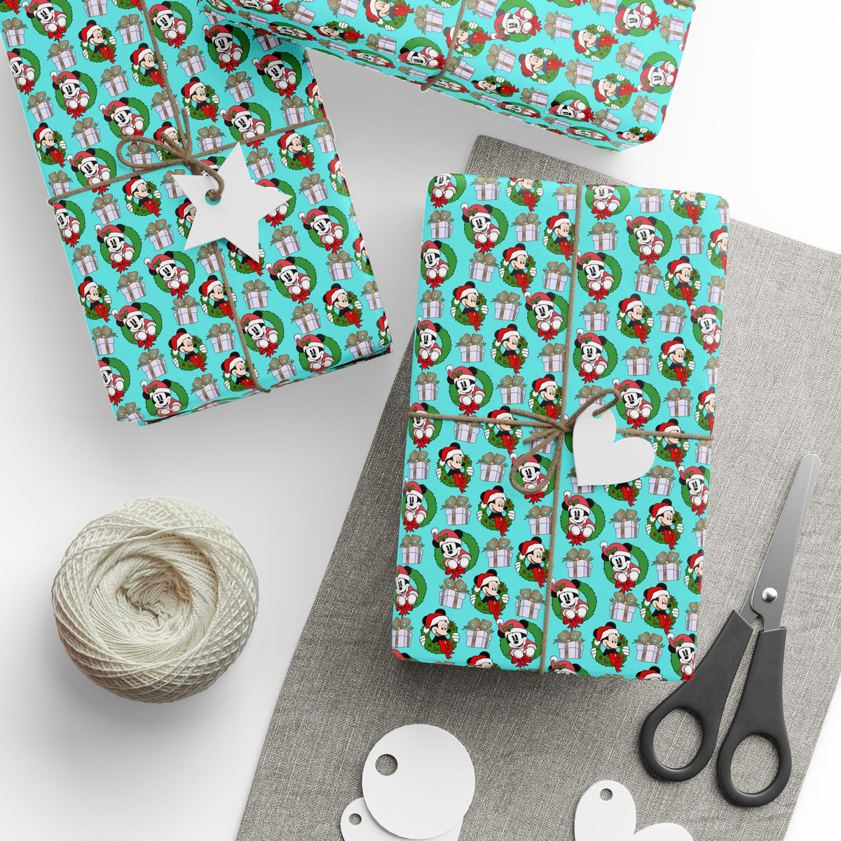 Christmas Mickey Gift Drop Wrapping Paper Roll