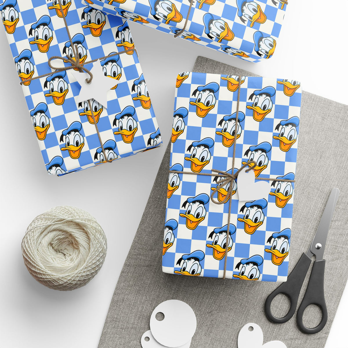 Blue Checkerboard Donald Wrapping Paper Roll