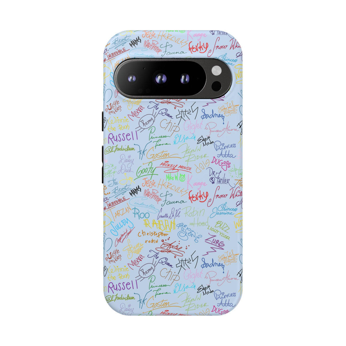 Character Autographs on Blue Resort Ready Cell Phone Tech Case