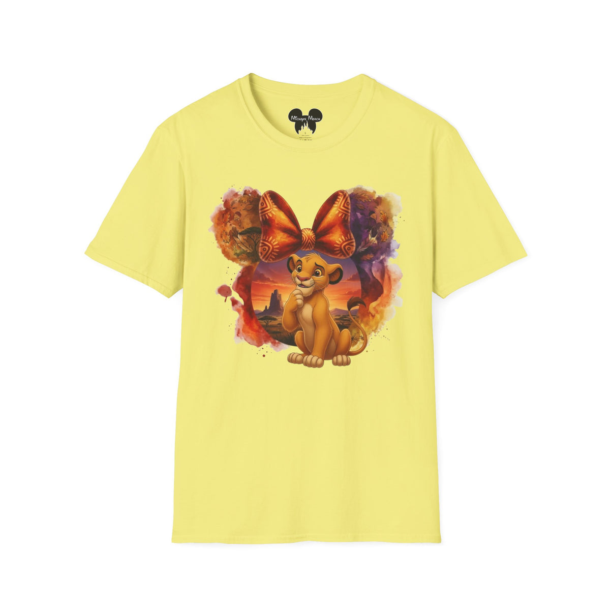 Lion King - Simba's Curious Sunset Tribal Vignette Unisex Graphic Tee