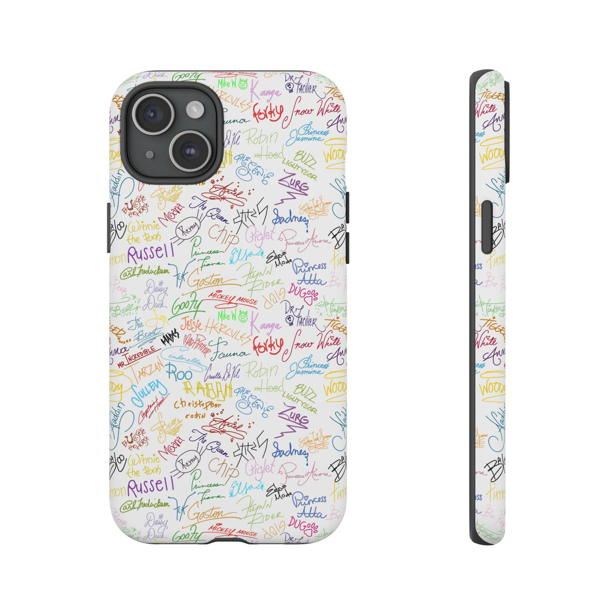 Character Autographs on White Resort Ready Cell Phone Tech Case