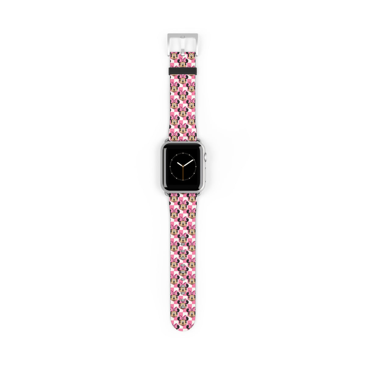 Pink Checkerboard Minnie Whimsical Watch Band - Apple