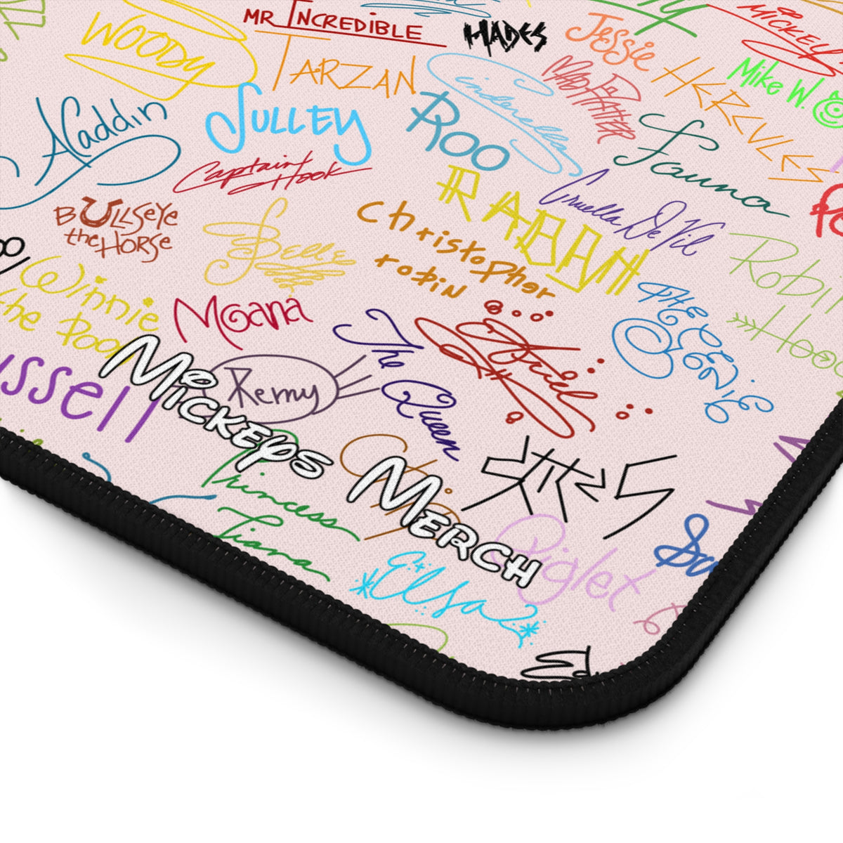 Character Autographs on Pink Stateroom Desk Mat