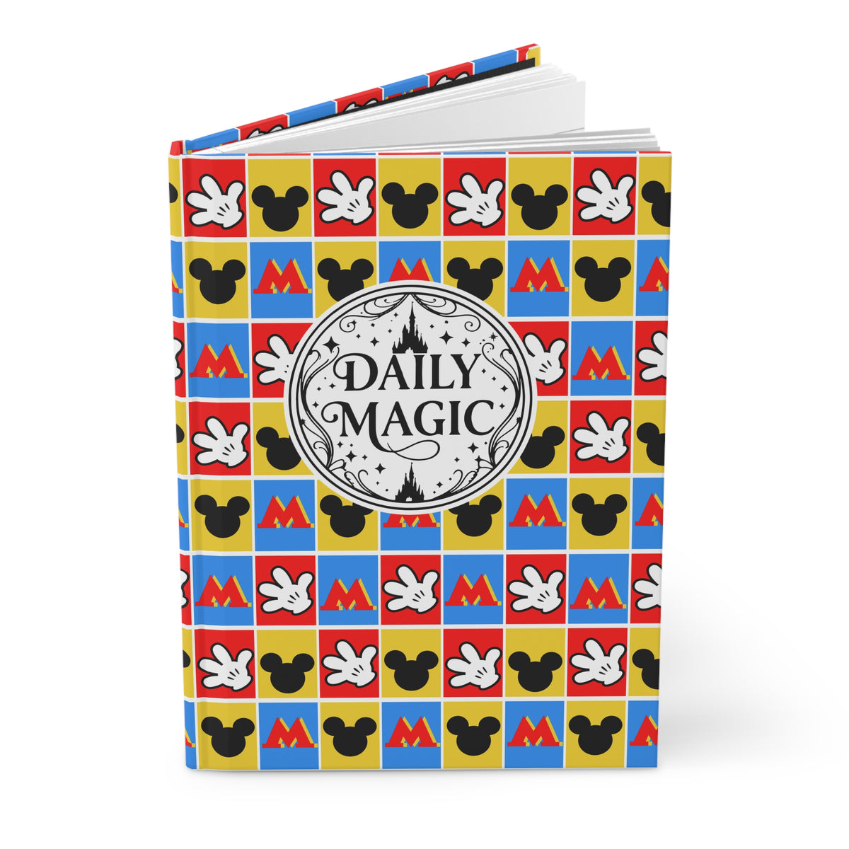 Checkerboard Mickey Hands Daily Magic Matte Hardcover Journal