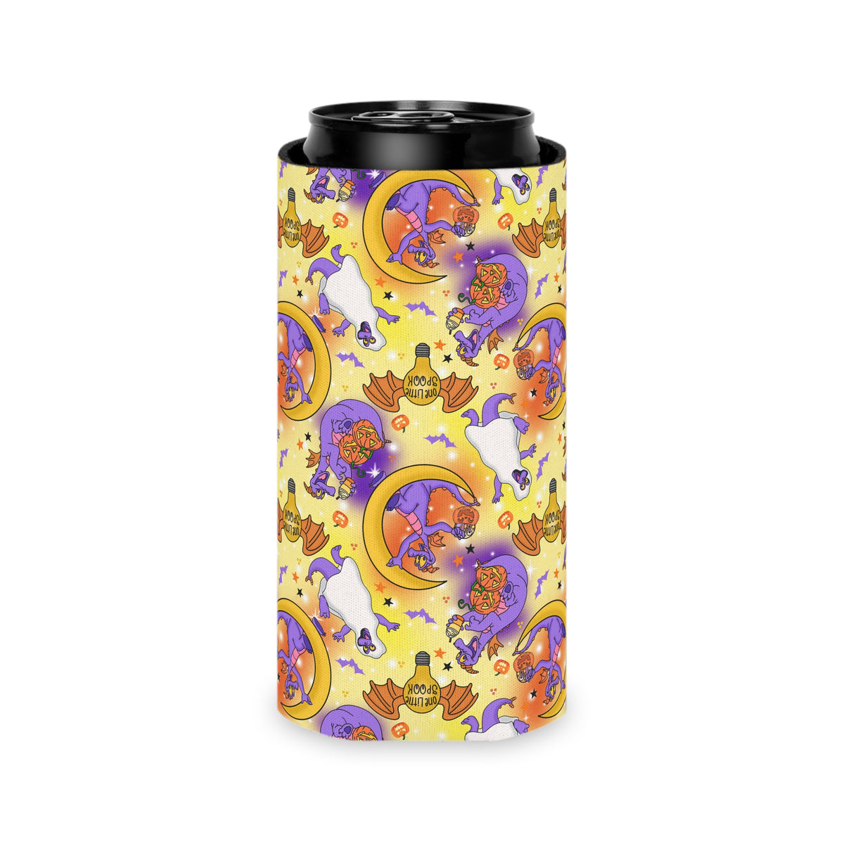 Figment on the Moon Yellow Can Cooler Drink Koozie
