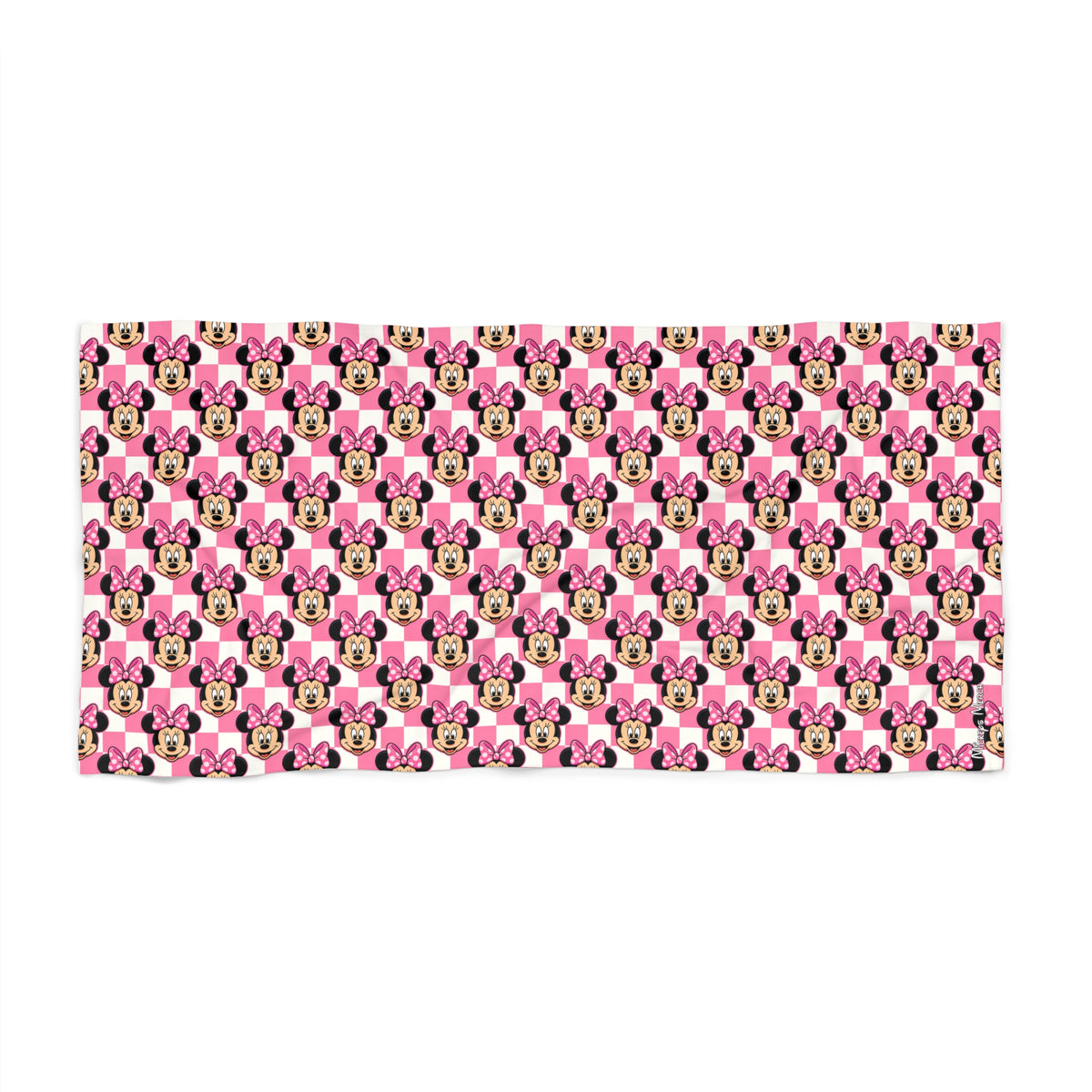 Pink Checkerboard Minnie Beach Towel