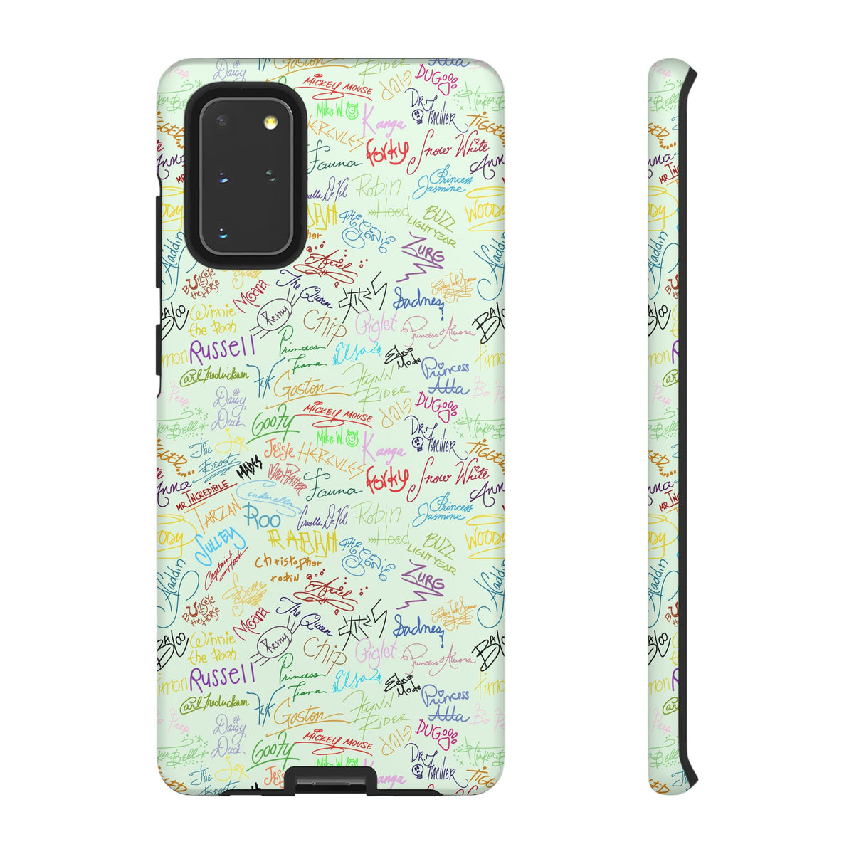 Character Autographs on Green Resort Ready Cell Phone Tech Case