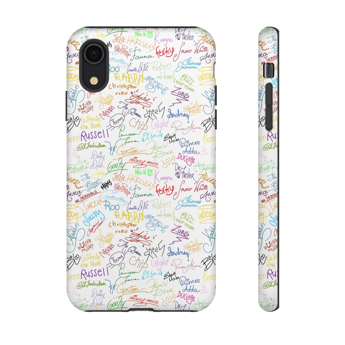 Character Autographs on White Resort Ready Cell Phone Tech Case