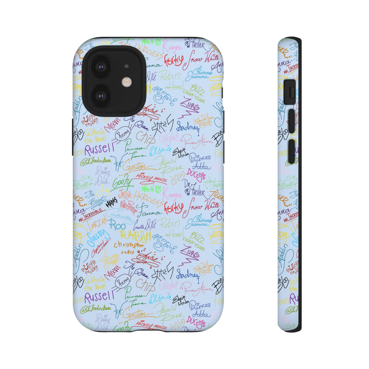 Character Autographs on Blue Resort Ready Cell Phone Tech Case
