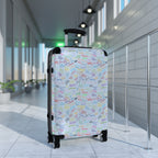 Character Autographs on Blue Polycarbonate Suitcase