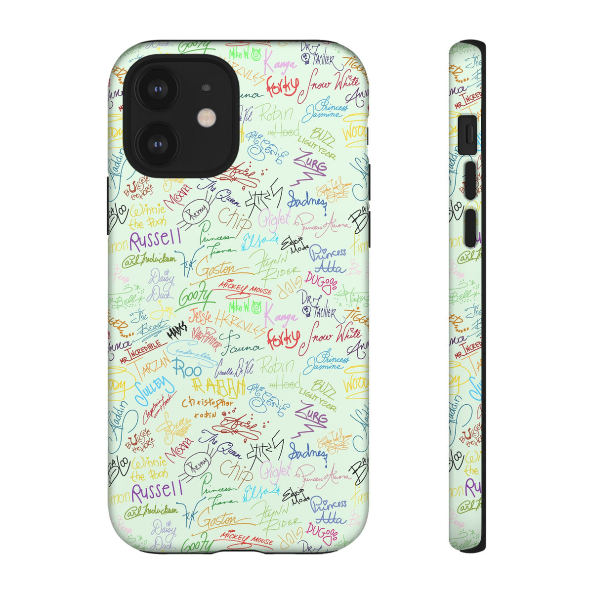 Character Autographs on Green Resort Ready Cell Phone Tech Case
