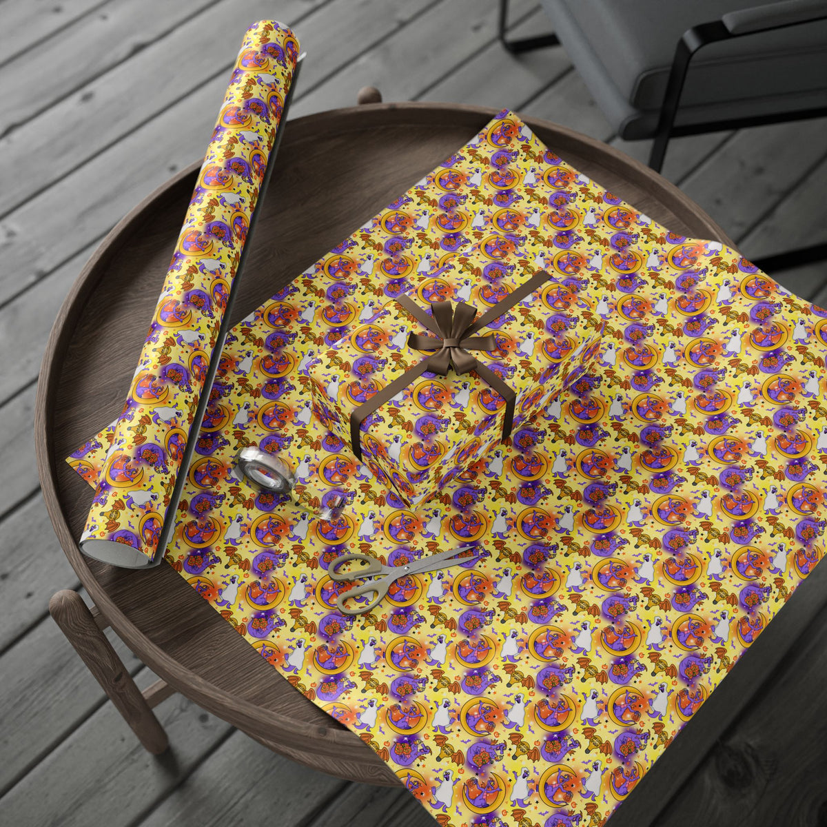 Figment on the Moon Yellow Wrapping Paper Roll