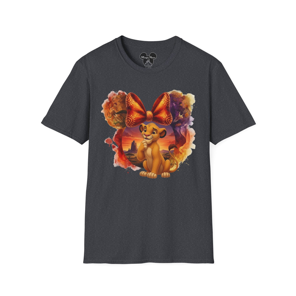 Lion King - Simba's Curious Sunset Tribal Vignette Unisex Graphic Tee