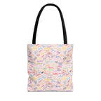 Character Autographs on Pink Tote Bag