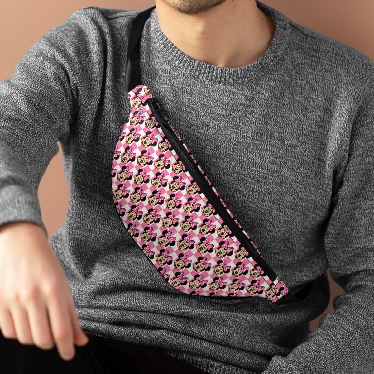 Pink Checkerboard Minnie Beach Club Fanny Pack