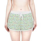 Character Autographs on Green Relaxed Dolphin Shorts