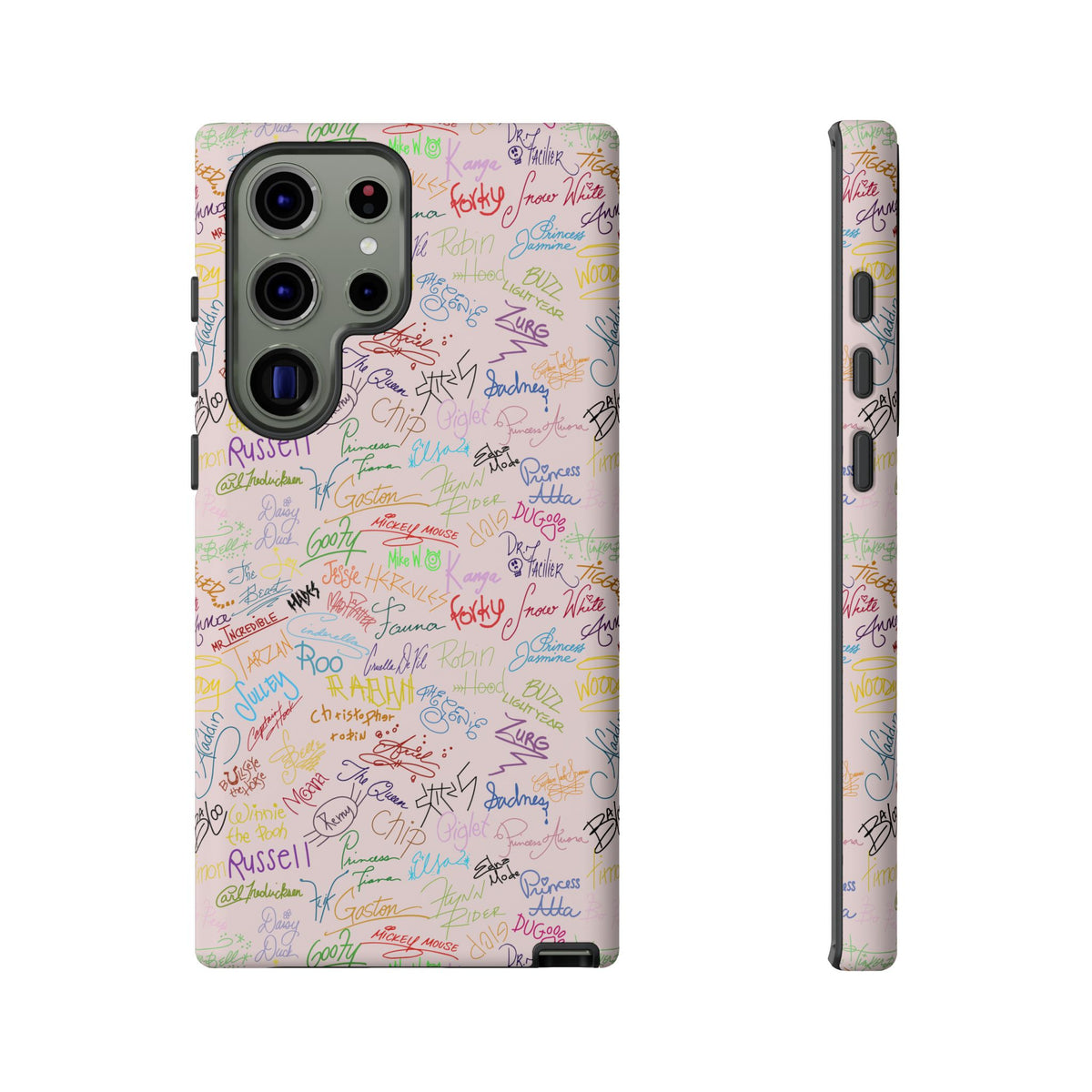 Character Autographs on Pink Resort Ready Cell Phone Tech Case