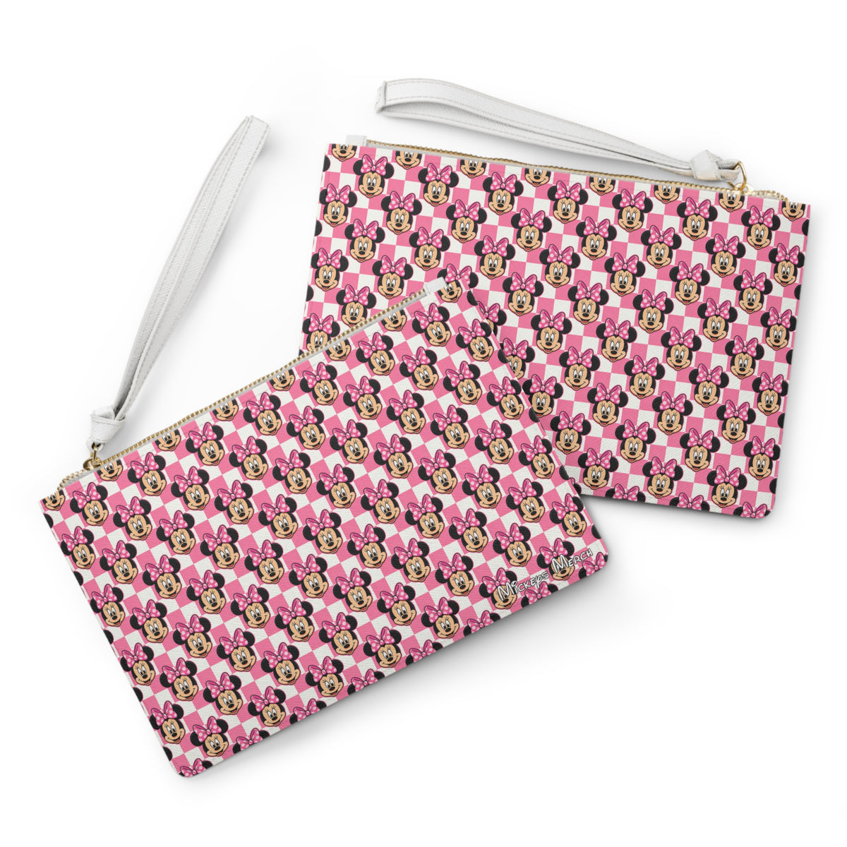 Pink Checkerboard Minnie Convertible Wristlet Clutch