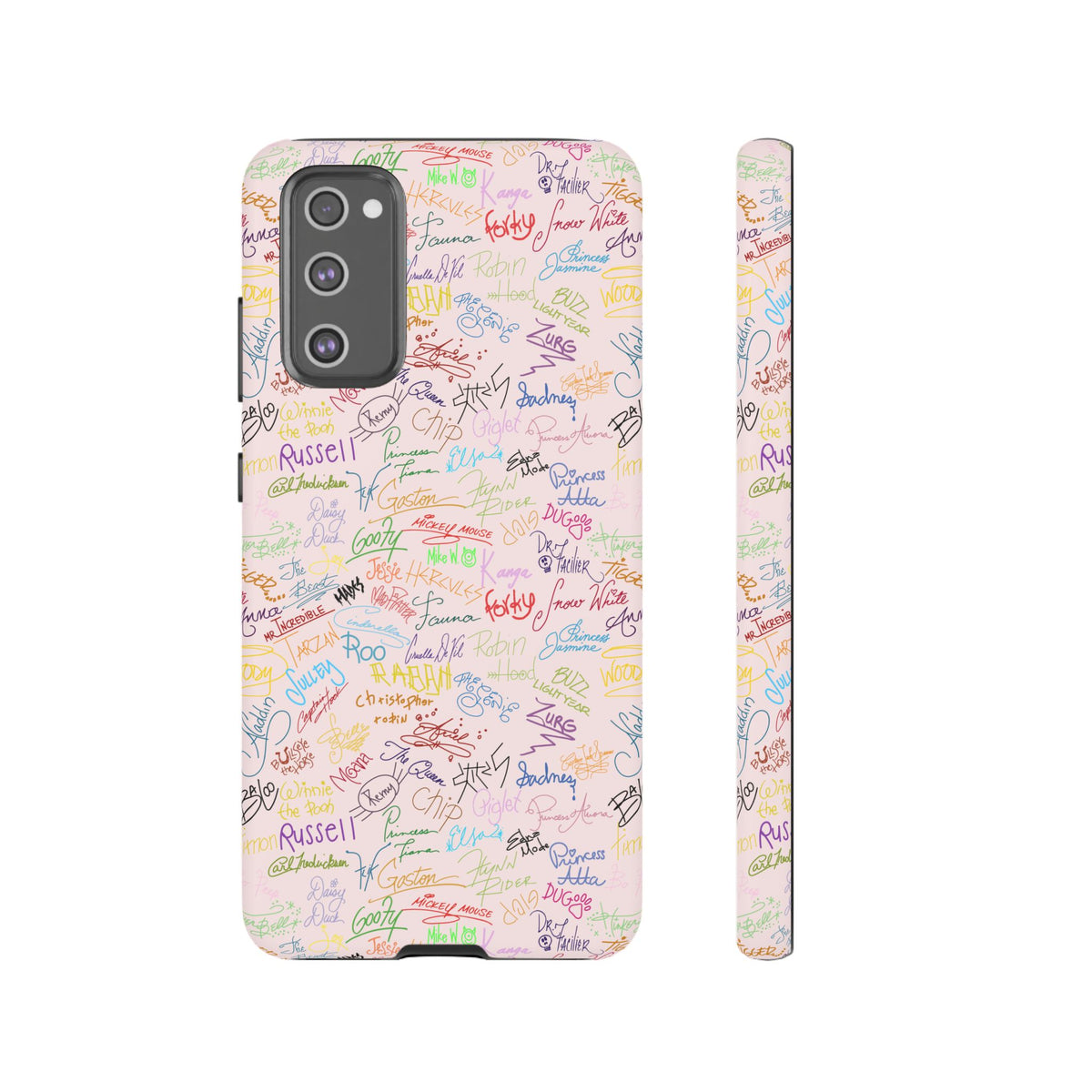Character Autographs on Pink Resort Ready Cell Phone Tech Case