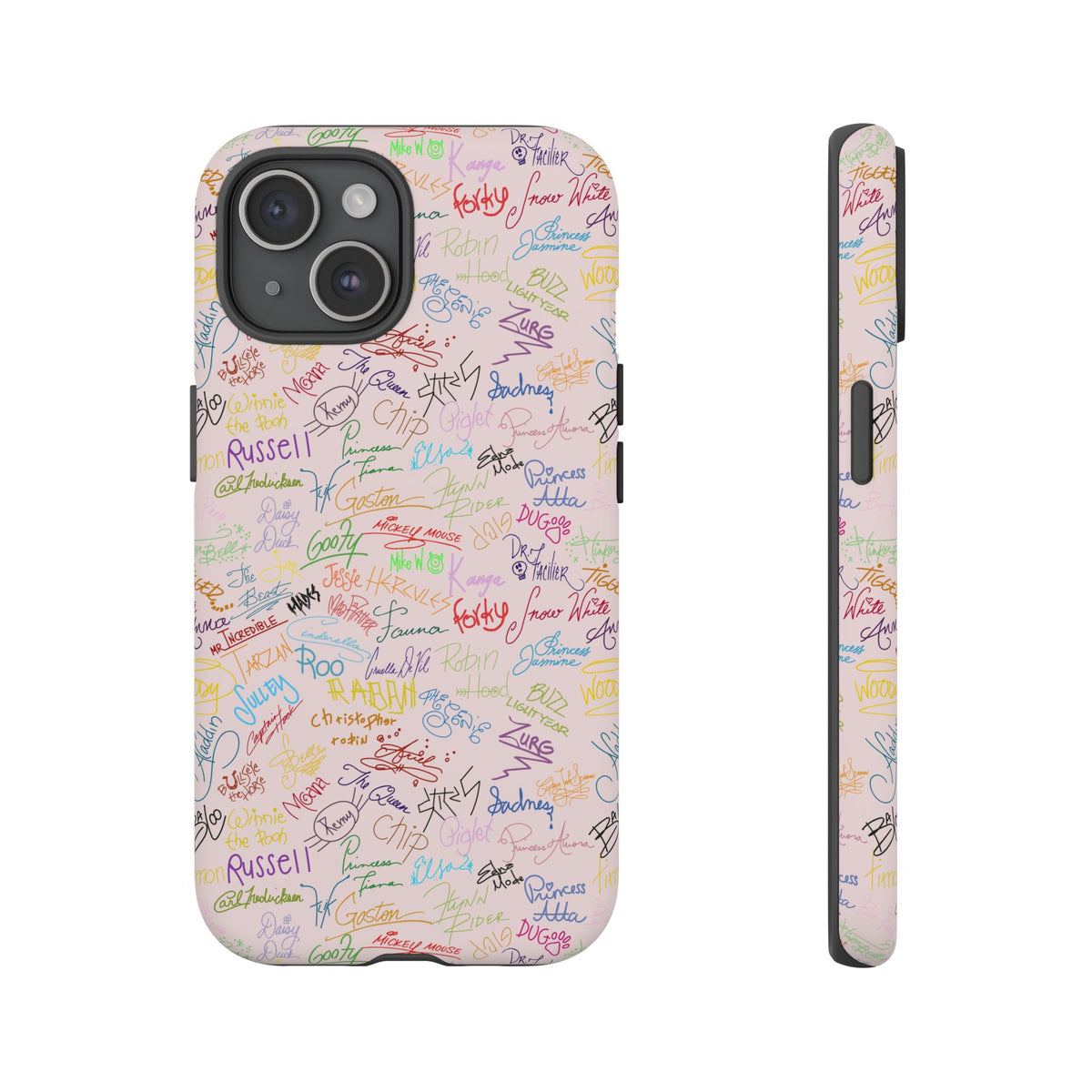 Character Autographs on Pink Resort Ready Cell Phone Tech Case