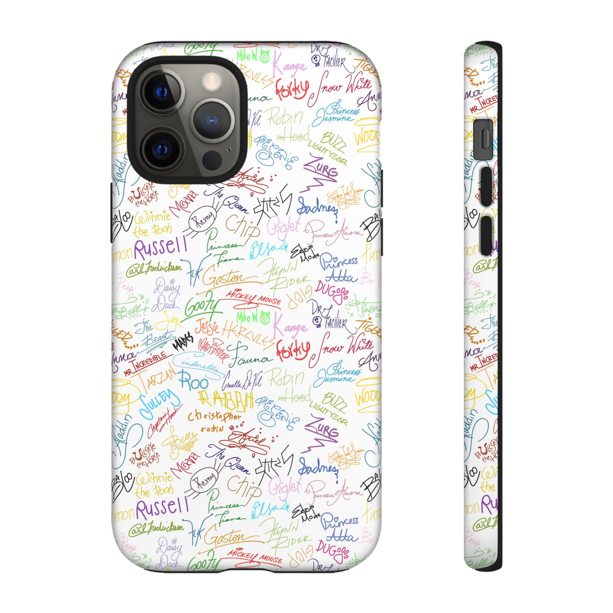 Character Autographs on White Resort Ready Cell Phone Tech Case