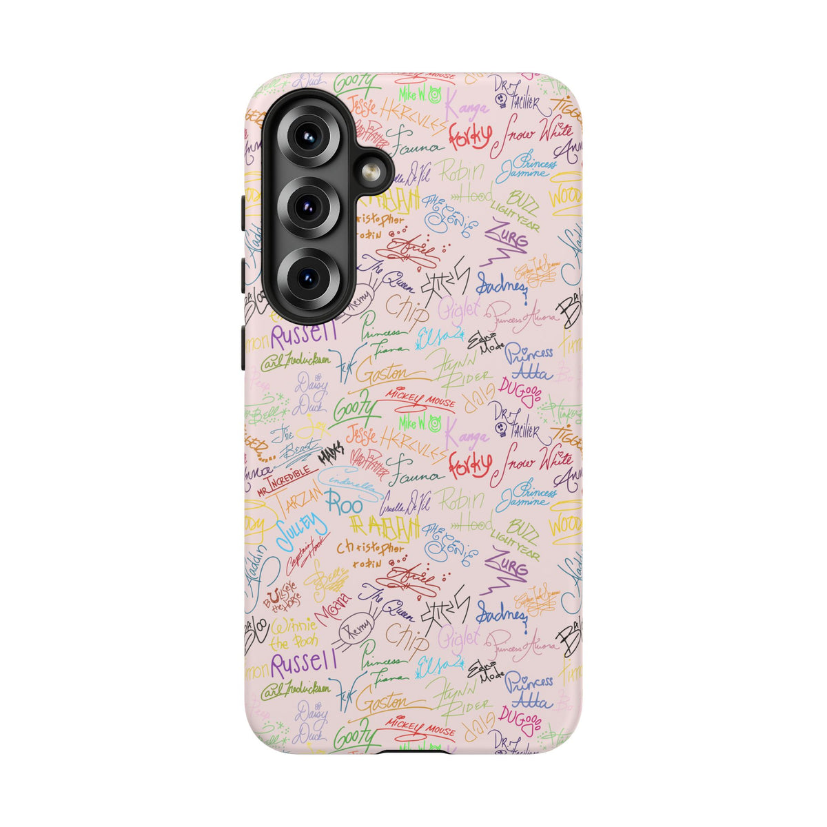 Character Autographs on Pink Resort Ready Cell Phone Tech Case