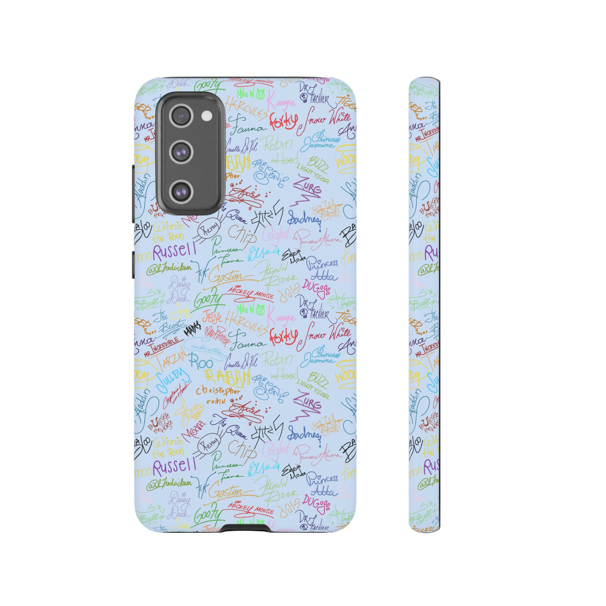 Character Autographs on Blue Resort Ready Cell Phone Tech Case