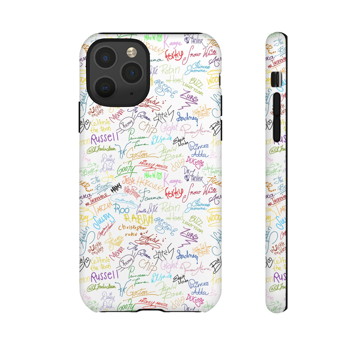 Character Autographs on White Resort Ready Cell Phone Tech Case