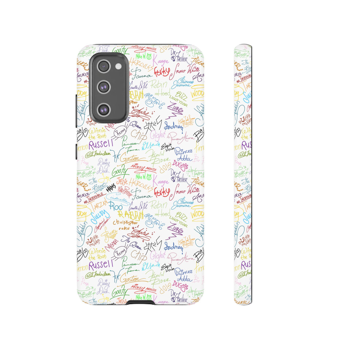 Character Autographs on White Resort Ready Cell Phone Tech Case