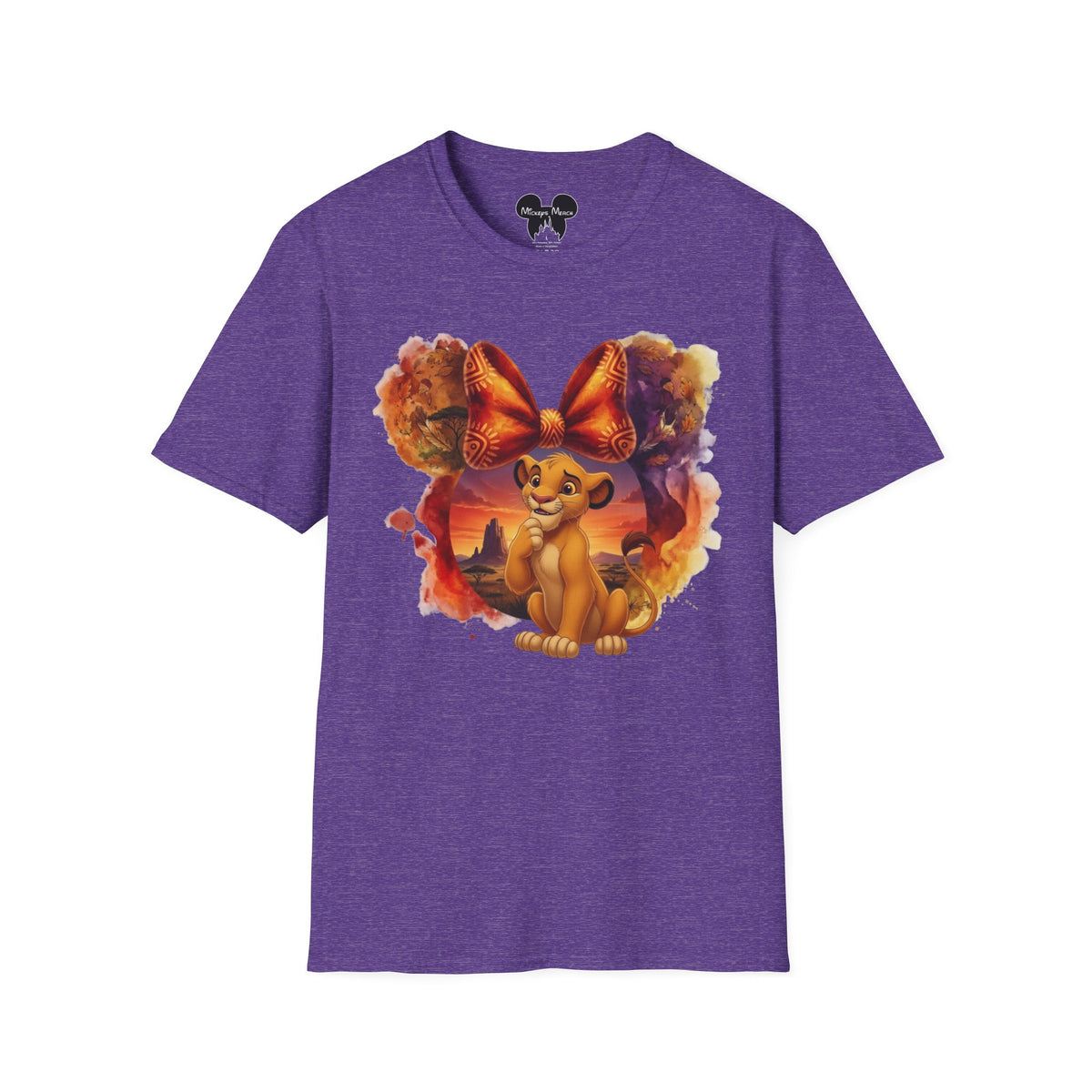 Lion King - Simba's Curious Sunset Tribal Vignette Unisex Graphic Tee