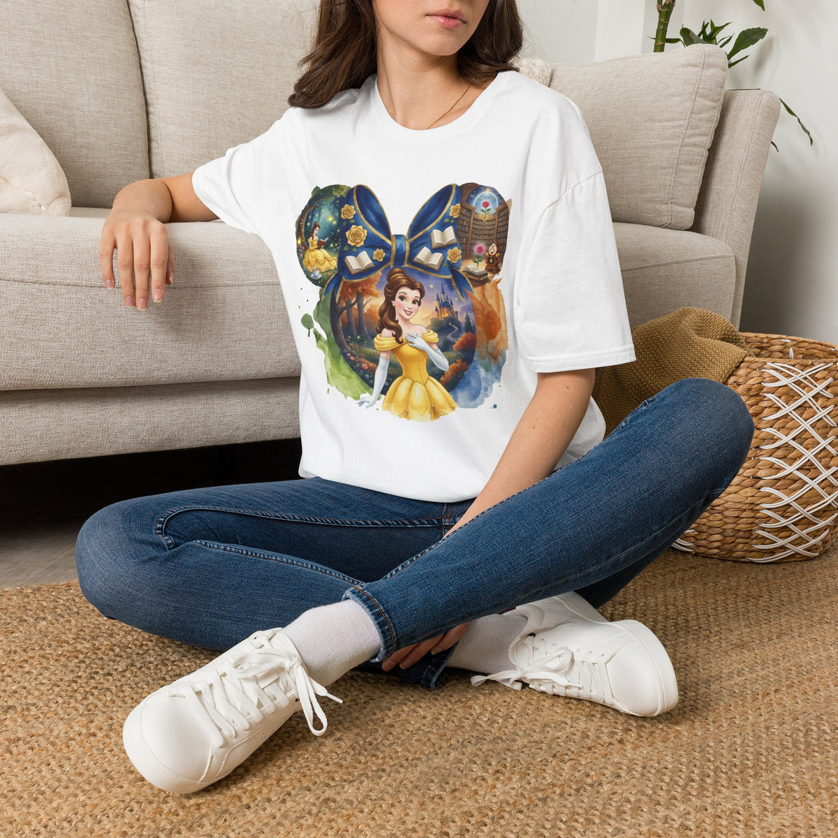 Disney Princess - Belle's Enchanted Rose Library Vignette Unisex Graphic Tee