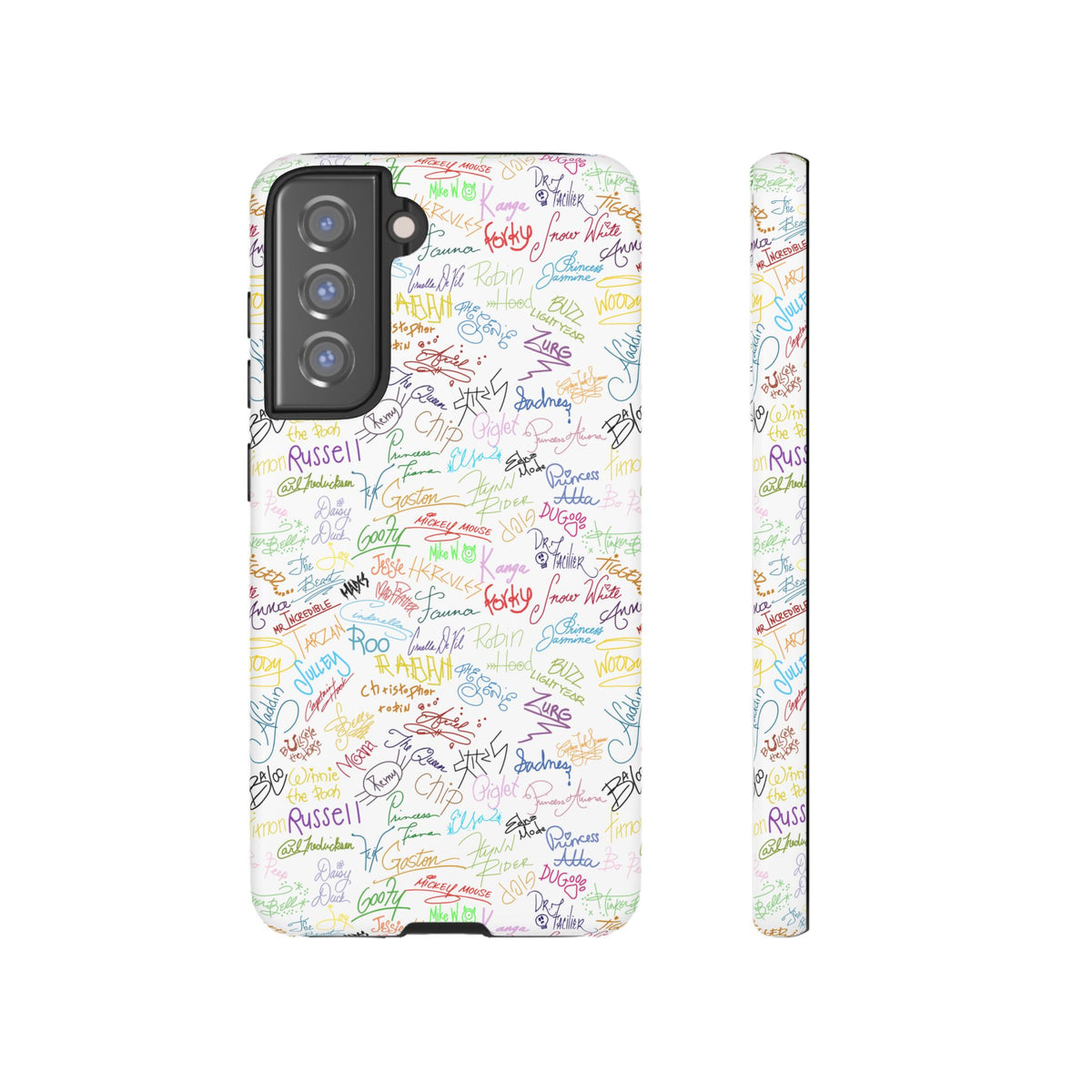 Character Autographs on White Resort Ready Cell Phone Tech Case