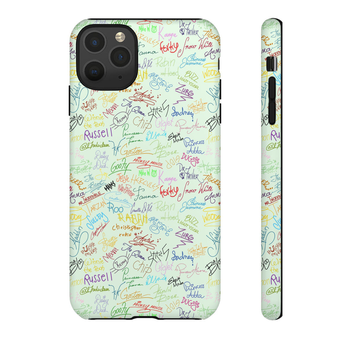 Character Autographs on Green Resort Ready Cell Phone Tech Case
