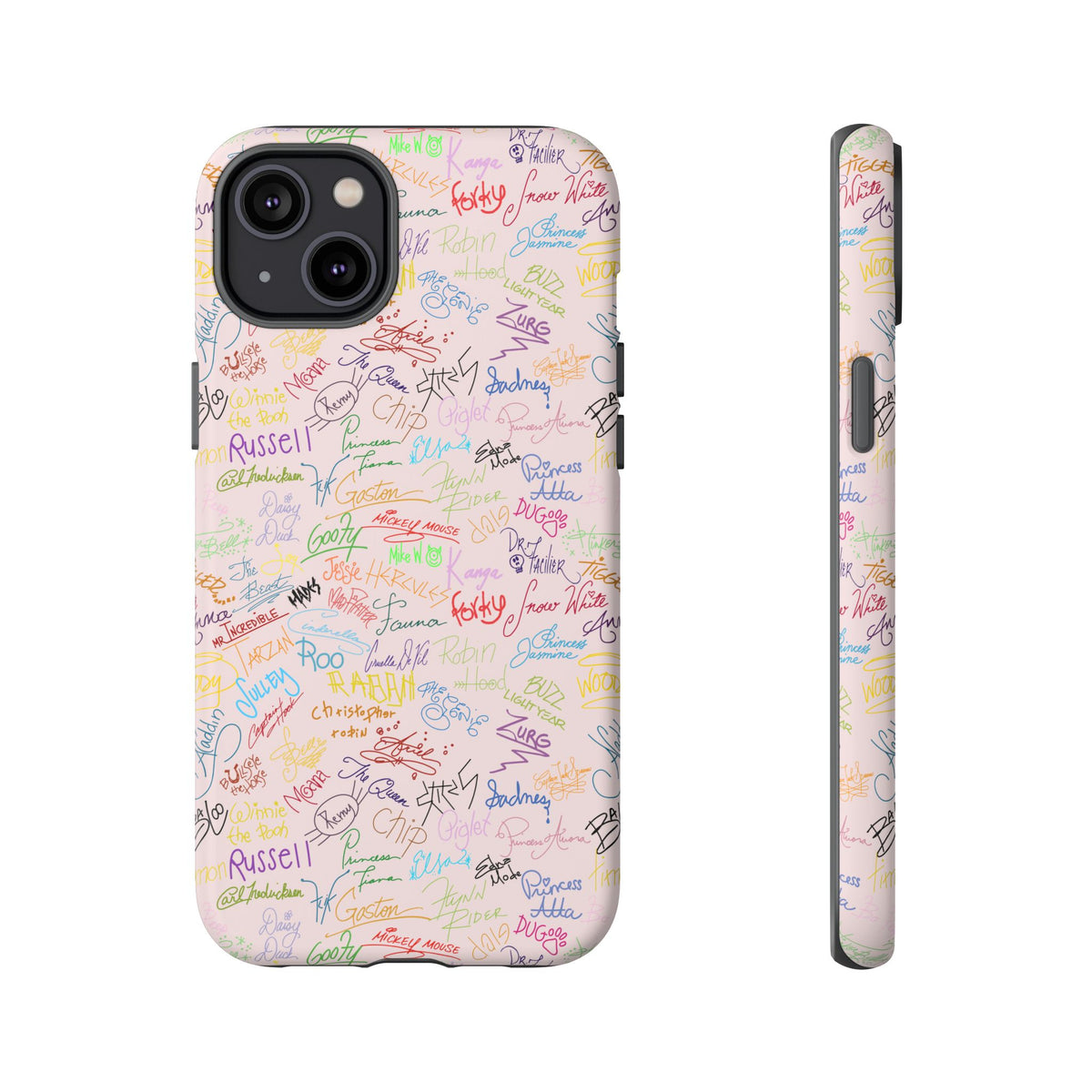Character Autographs on Pink Resort Ready Cell Phone Tech Case