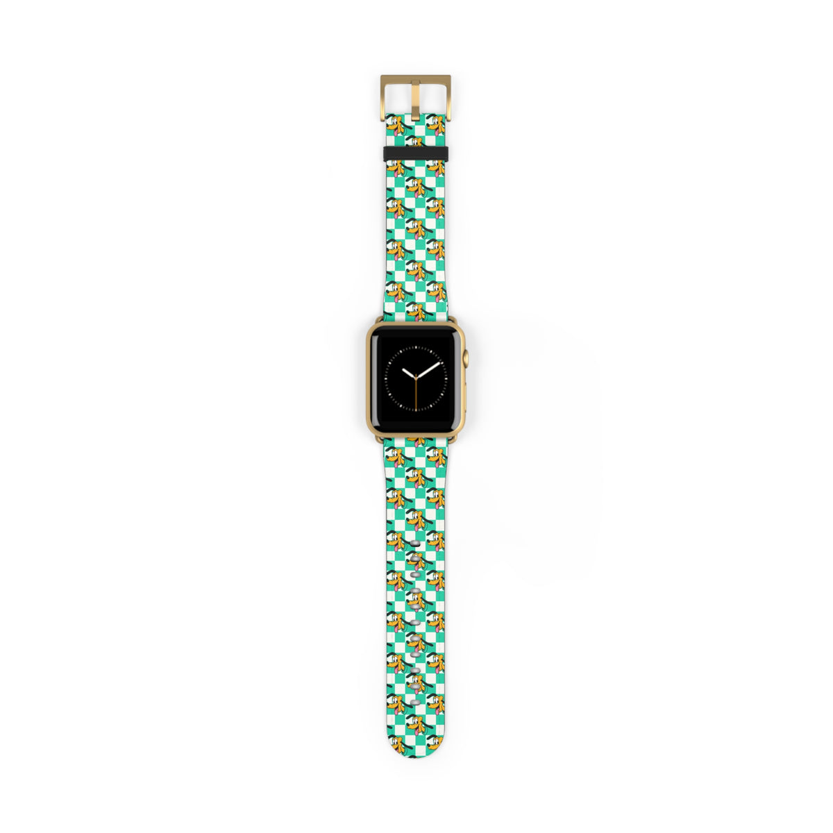 Teal Checkerboard Pluto Whimsical Watch Band - Apple
