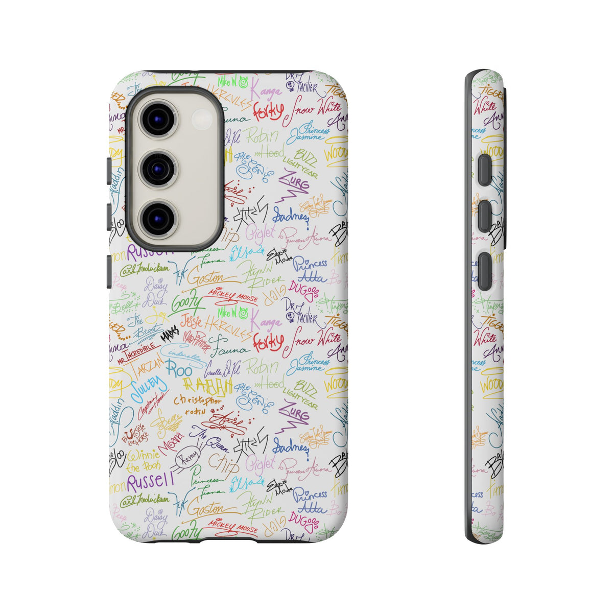 Character Autographs on White Resort Ready Cell Phone Tech Case