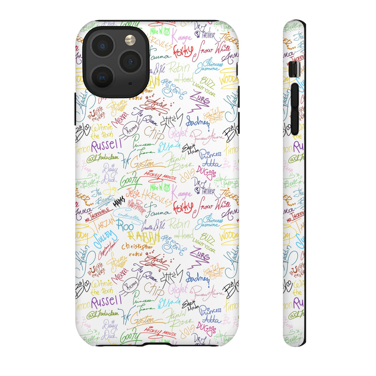 Character Autographs on White Resort Ready Cell Phone Tech Case
