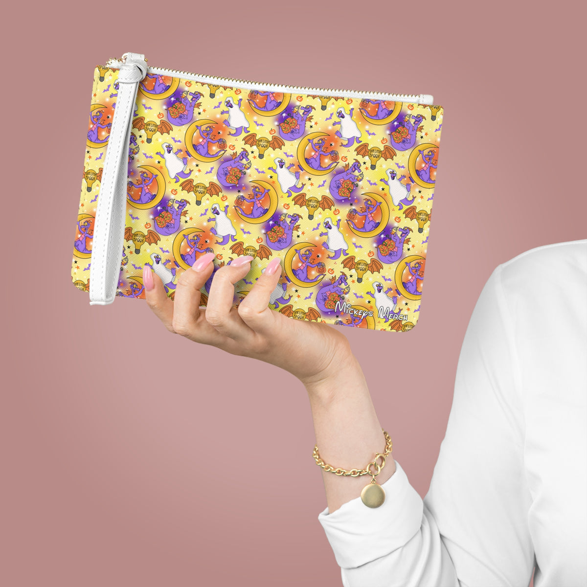 Figment on the Moon Yellow Convertible Wristlet Clutch