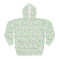 Character Autographs on Green Hooded Sweatshirt