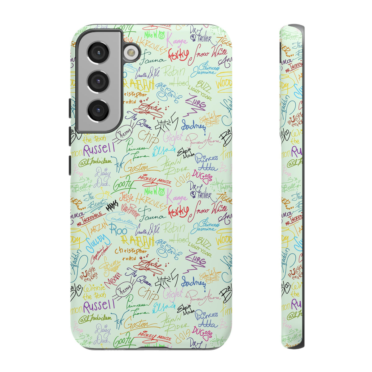 Character Autographs on Green Resort Ready Cell Phone Tech Case