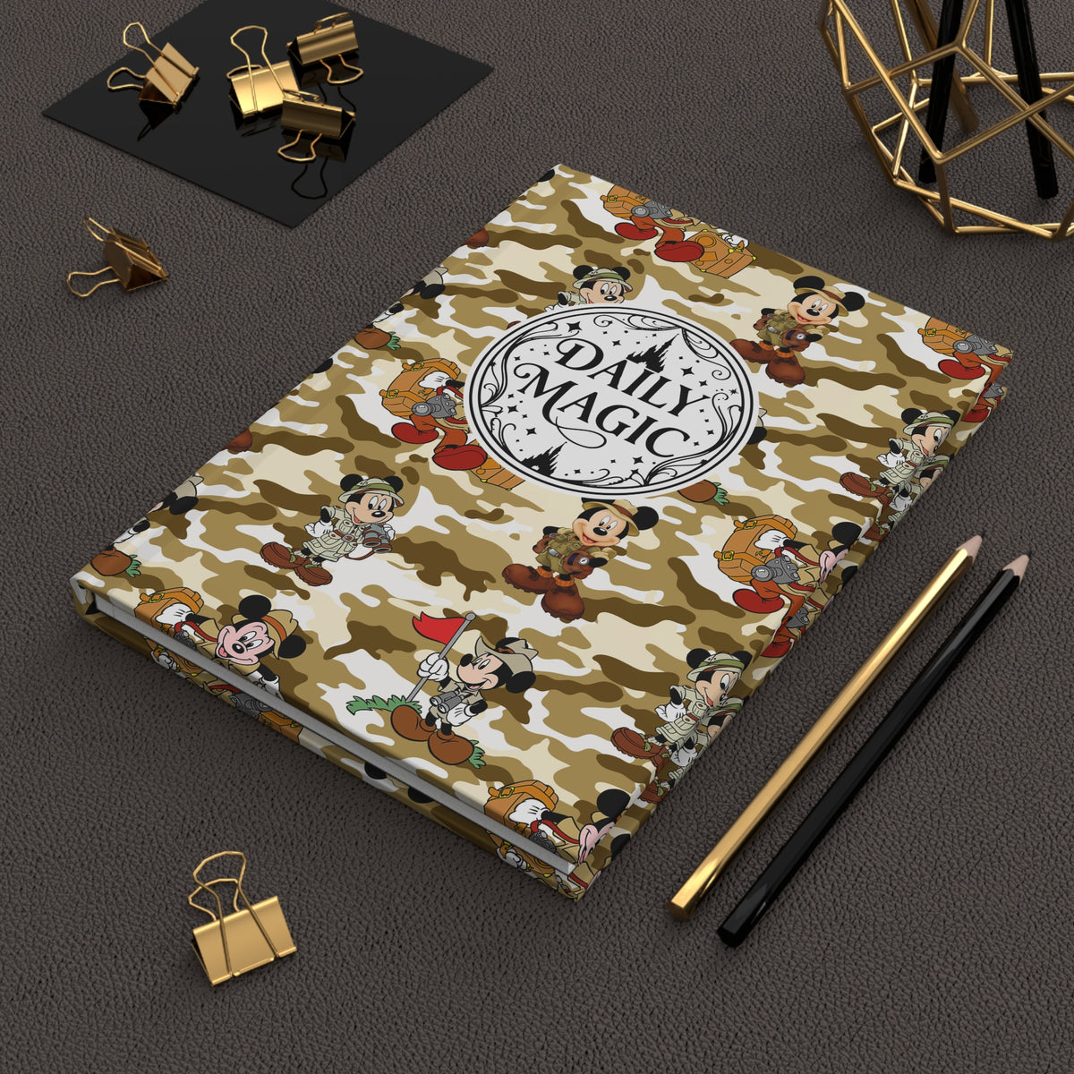 Jungle Camo Mickey Daily Magic Matte Hardcover Journal